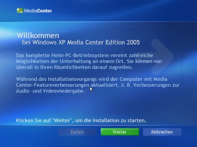 installing windows xp media center edition 2005